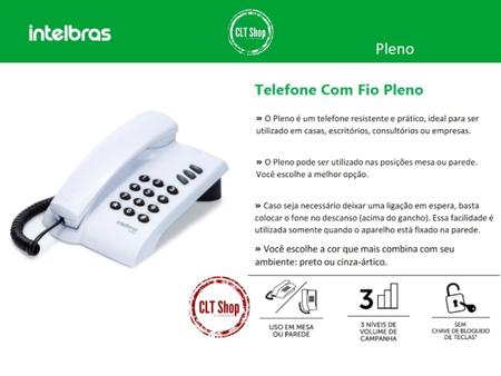 Imagem de Kit Com 3 Telefone com Fio Pleno Intelbras Combo Oficial