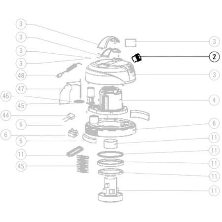 Imagem de Kit com 3un Interruptor Botão Chave Liga Desliga Compatível com Schulz Hidropó 2000W 70L 925.0061-0