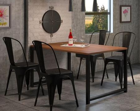 Imagem de Kit com 4 Cadeira Tolix Iron Design Preto  Aço Industrial Sala Cozinha Jantar Bar