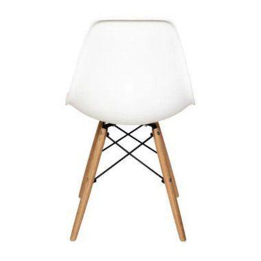 Imagem de Kit com 4 Cadeiras Eames Branca - Base Madeira Natural