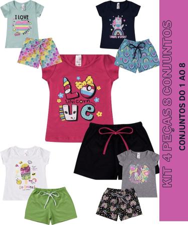 kit com 4 Conjuntos Infantil Ver o Menina Modinha Lote