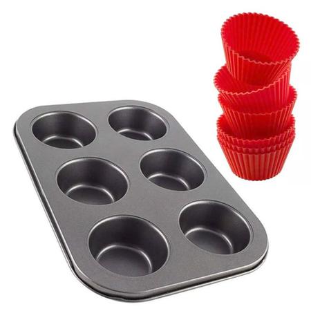 Imagem de Kit Com 4 Formas Para Cupcake Com 6 Forminhas de Silicone