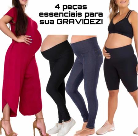 Kit Com 4 Peças Gestante Legging Shorts Blusa Roupa Gravida - Wild -  Conjunto de Roupa Feminina - Magazine Luiza