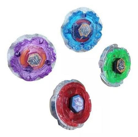 Kit com 4 peoes beyblade metal burst 2 lancadores 2 cordinha arena xun