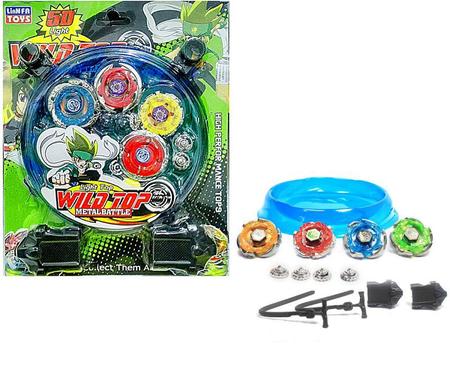 Kit Beyblade Metal 5D Brinquedo 4 Peões Led Toys, Magalu Empresas