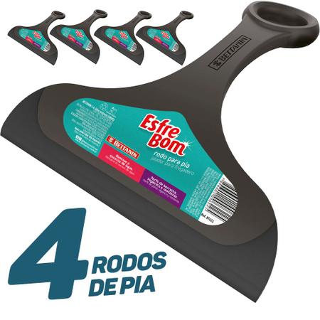 Imagem de Kit Com 4 Rodinho De Pia Cozinha Banheiro Rodo 16cm Original