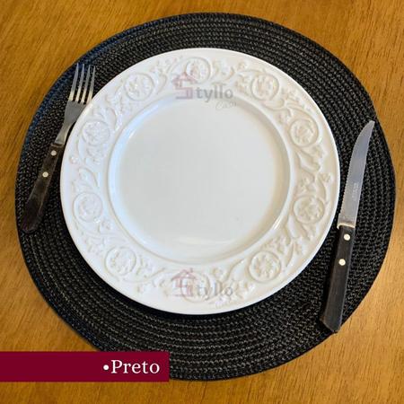 Imagem de Kit com 4 Supla Jogo Americano Prato Premium Sousplat Redondo Luxo Mesa de Jantar Posta  - 38cm