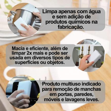 Imagem de Kit com 40 Esponja Mágica Limpeza Multiuso Sem Produtos Químicos