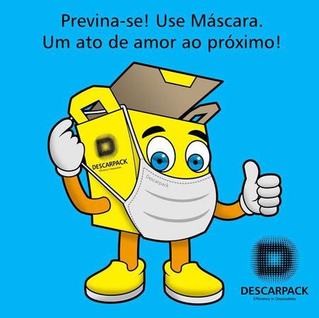 Imagem de Kit com 5 caixas de Máscara Tripla com filtro Descarpack Branca - Caixa c/ 50 und