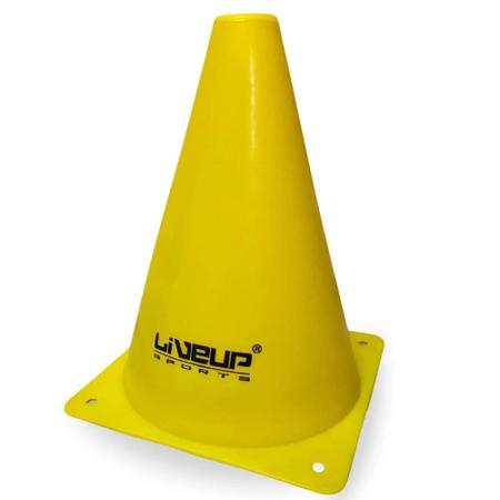 Imagem de Kit com 5 Cones de Agilidade para Treinamento 18 Cm Amarelo Liveup  Liveup Sports 