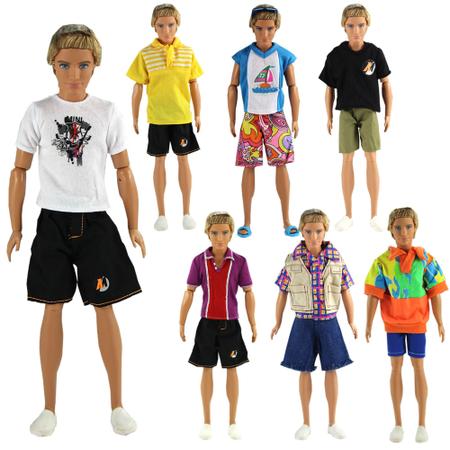 Kit com 5 Conjuntos De Roupas Para Boneco Ken namorado da Barbie