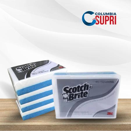 Imagem de Kit Com 5 Esponjas Mágicas Scotch-Brite 3M Bucha Limpeza Pesada Tira Mancha De Parede Riscos Caneta Limpa Sujeira