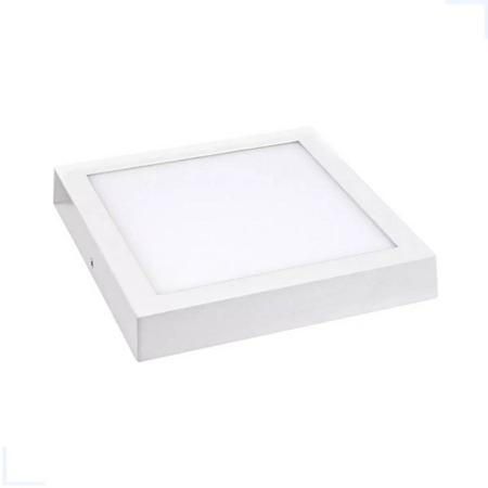 Kit com 5 Luminárias Branca, LED flat quadrada 12W, Branca fria - Lumanti Imagem de Kit com 5 Luminárias Branca, LED flat quadrada 12W, Branca fria - Lumanti