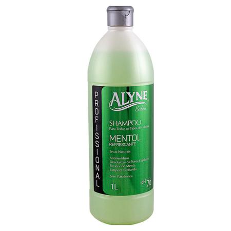 Imagem de Kit com 5 Shampoo Profissional Alyne Mentol Refrescante Antirresíduos 1L