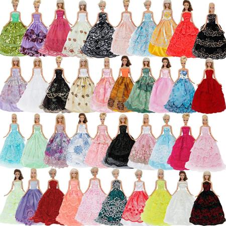 35pcs/set Barbie boneca vestidos sapatos joias roupas acessórios jogo de  vestir para 30cm boneca