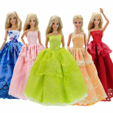 Kit de Roupas Para Bonecas 5 Vestidos Longos + 5 Conjuntos Casuais -  Compatível com Barbie e Frozen - Sheilinha Confecção - Roupa de Boneca -  Magazine Luiza