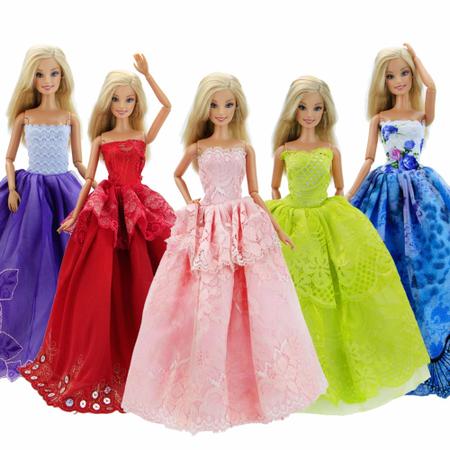 Kit de Roupas Para Bonecas 5 Vestidos Longos + 5 Conjuntos Casuais -  Compatível com Barbie e Frozen - Sheilinha Confecção - Roupa de Boneca -  Magazine Luiza