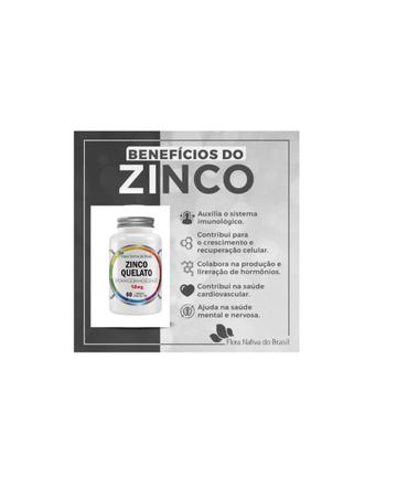 Kit com 5 Zinco Quelato Bisglicinato 60 Cáps Flora Nativa Imagem de Kit com 5 Zinco Quelato Bisglicinato 60 Cáps Flora Nativa