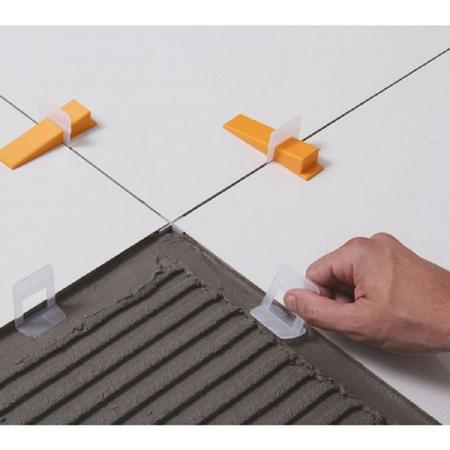 Kit Com 50 Espaçador Nivelador Porcelanato 1,5mm E 10 Cunha - H Plásticos Imagem de Kit Com 50 Espaçador Nivelador Porcelanato 1,5mm E 10 Cunha
