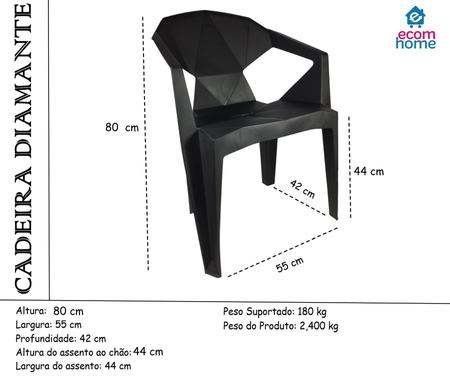 Imagem de Kit Com 6 Cadeiras Diamond Para Igreja Escritório Escola