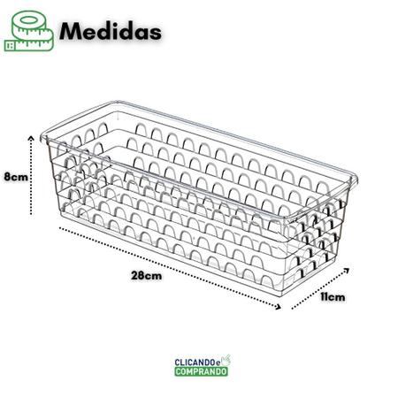 Imagem de Kit Com 6 Cestos Organizadores Multiuso Comprido Transparente