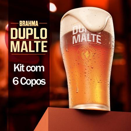 Imagem de Kit Com 6 Copos P/ Cerveja Brahma Duplo Malte - Ambev