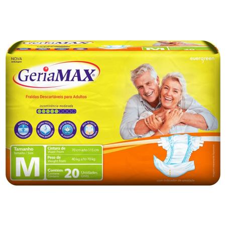 Imagem de Kit com 6 Fraldas Geríatricas Geriamax M com 20un cada