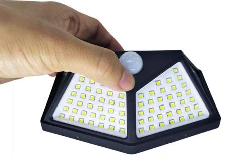 Imagem de  kit  Com 6 Luminárias Solar  Parede 100 Leds Com Sensor de Presença