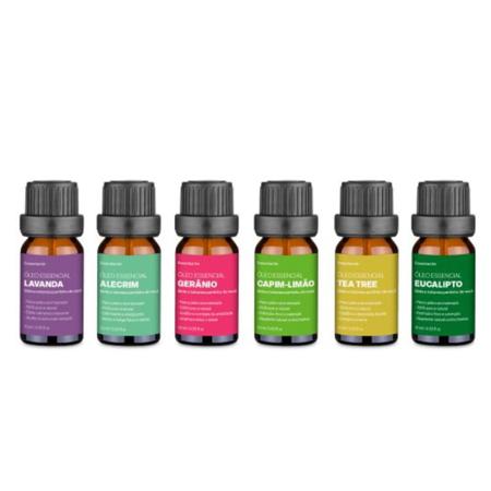 Imagem de Kit Com 6 Óleos Essenciais Aromatizador Ambiente Perfume Medicina Alternativa Anti-Inflamatório  