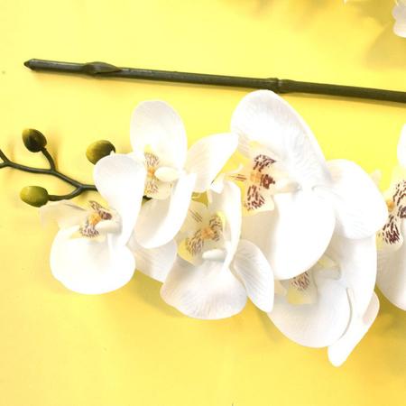 Imagem de Kit com 6 Orquídeas de Silicone Brancas para Atacado