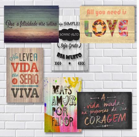 Imagem de Kit Com 6 Placas Em Mdf - Frases Motivacionais - R+ Adesivos