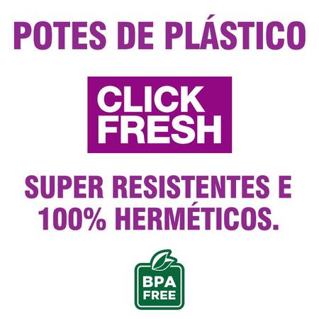 Imagem de Kit com 6 potes plasticos 100% hermeticos Qualidade Click Fresh (6x500ML)
