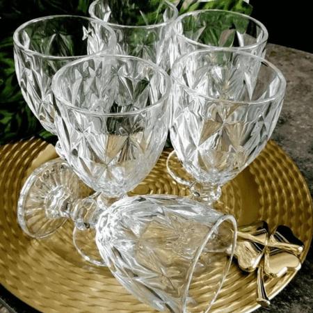 Imagem de Kit Com 6 Taças De Vinho Em Vidro Cristalino Luxuoso 300ml