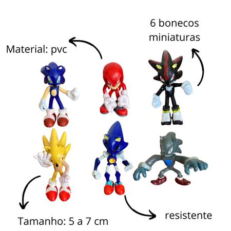 Kit 6 Bonecos - Sonic e sua turma