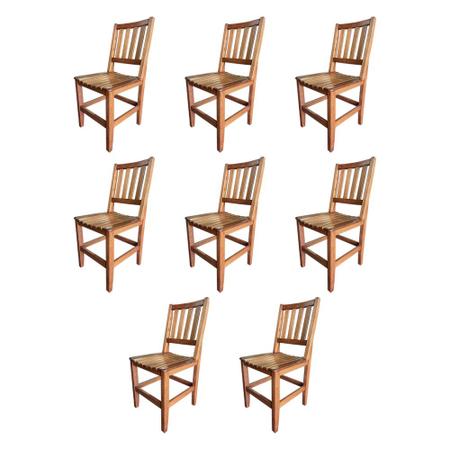 Imagem de Kit com 8 Cadeiras Rusticas Madeira Maciça Confort para Restaurantes Malbec