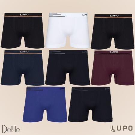 Imagem de Kit Com 8 Cueca Microfibra Masculino Boxer Box Original Lupo Básico Sem Costura Cores Básicas