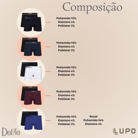 Imagem de Kit Com 8 Cueca Microfibra Masculino Boxer Box Original Lupo Básico Sem Costura Cores Básicas