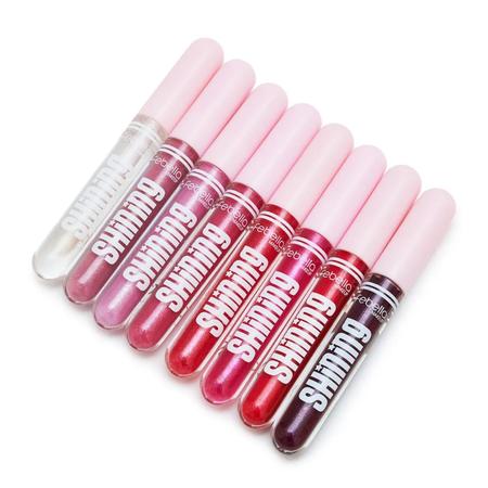 Imagem de Kit com 8 Lip Gloss Shining Hidratante Labial Brilho Febella Misto