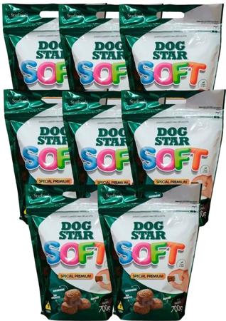 Imagem de Kit com 8 Ração para Cães Dog Star Soft Macio 700gr (Sem Corante)