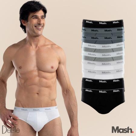 Imagem de Kit Com 9 Cuecas Mash Slip  Em Algodão Cotton Confortável 