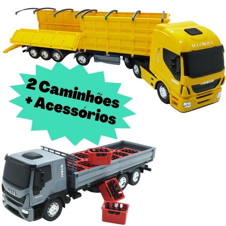 Kit 2 Caminhões De Brinquedo Iveco Tector - Caminhão De Engradados