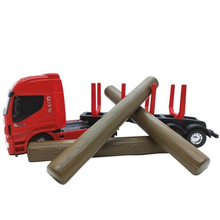 Kit caminhão de brinquedo baú carreta + tora madeira usual brinquedos no  Shoptime