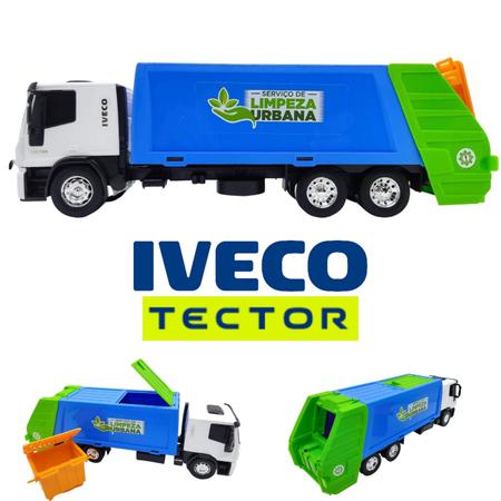 Caminhão Infantil Iveco Tector Coletor Miniatura - Usual Brinquedos 342