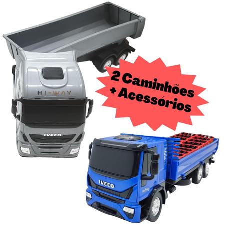 Kit Com Duas Unidades - 1 Caminhão Basculante + 1 Caminhão De Bebidas  Brinquedo Infantil - Usual Brinquedos - Caminhões, Motos e Ônibus de  Brinquedo - Magazine Luiza