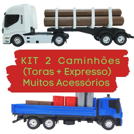 Caminhão de brinquedo Iveco Tector arqueado, tudo bem simples. 