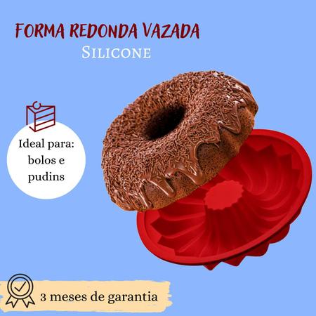 Forma Assadeira de Silicone Bolo para Air Fryer Microondas Forno 21cm