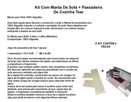 Imagem de Kit Com Passadeira De Cozinha + Manta Para Sofá Xale