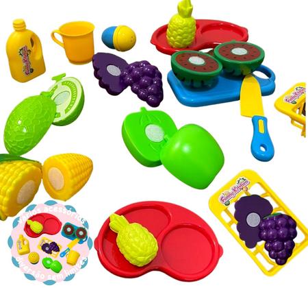 Comidinha De Brinquedo De Cortar Frutas Jogo Pop It 12pcs