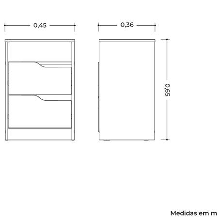 Imagem de Kit Cômoda 4 Gavetas e Mesa de Cabeceira Sara 2 Gavetas Flex