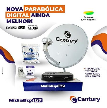 Imagem de Kit Completo Antena Parabólica Banda Ku Receptor Century B7